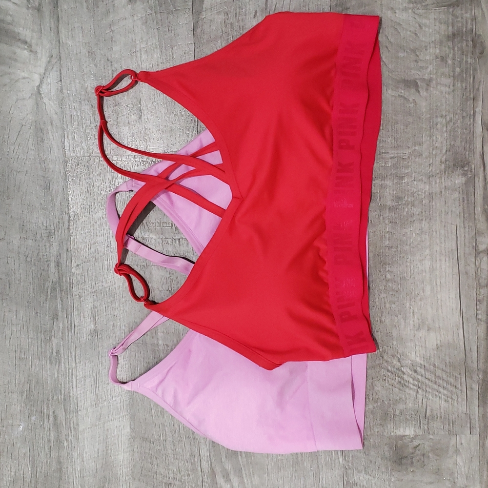 PINK Sport (Victoria's Secret) Sports Bra Bralettes - Set of 2! XL